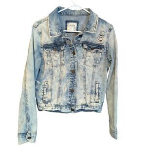 Mudd Acid Wash Distressed Jean Jacket Woman's Large